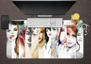 3D Graffiti Women 16 Non-slip Office Desk Mouse Mat Large Keyboard Pad Game