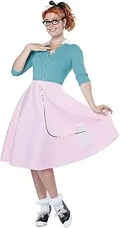 1950s Pink Sock Hops Hairspray Rock Roll Retro Womens Costume Poodle Skirt L