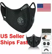 Reusable Activated Carbon Cycling Half Face Mask with PM 2.5 Filter valves