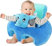 Baby Support Sofa, Baby Seat for Babies 3 Months & Up, Sit Me Up Floor Seat for Infants, Cartoon Back Head Support Sitting Infant Sofa, Toddler Plush Animal Shaped Learning Sitting Up Chair