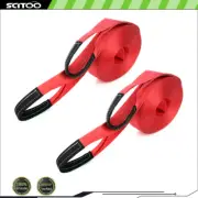 65ft 17500 lbs Tow Strap Winch Snatch Off-road Vehicle Recovery Nylon Pull 2pcs
