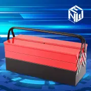 21" Metal Tool Box 3-Layer 5-Drawer Multifunction Folding Organizer Toolbox Red