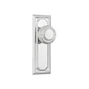 Tradco Edwardian Door Knob on Rectangular Backplate Chrome Plated