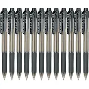 Pentel e-Ball BK130 Box 12 Retractable Ballpoint Pen 1.0mm (Black)