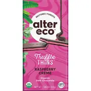 Alter Eco Chocolate Organic Raspberry Creme Dark Truffle Thins 84g (Pack of 12)