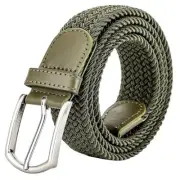 Stretch Belt for Men 1.38" Mens Gift 29"-37"Waist Adjustable A09-army Green