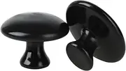 Windfulogo 2 Pcs Mushroom Shaped Massage Stones Warmer Natural Lava Basalt Hot Rock Guasha Tools for Face Body for Spa, Massage Therapy Black