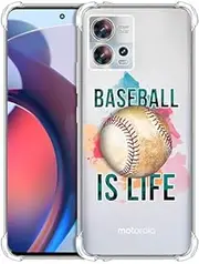 [GlamCase] for Motorola Edge 30 Fusion 5G / S30 Pro 5G Case - Baseball is Life Printed Slim Fit Flexible Clear Shockproof Designer Back Case/Cover for Moto Edge 30 Fusion / S30 Pro 5G.