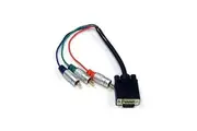 Component RCA Video to VGA Cable Lead for Projector Gold Plated Foil Shielding