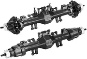 Aluminium 7075 Quick Release Front & Rear Axle Housing Kit for Losi 1/18 Mini LMT 4X4 Brushed Monster Truck RTR-LOS01026 Upgrade Parts - Black