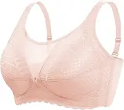 [Dress Cici] Front Snap Nursing Bra for Large Breast, Lace Breastfeeding Bralette for Women