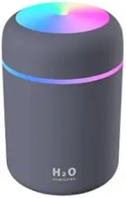 Mini Humidifier with Color Changing LED Night Light, 300ml Capacity, USB Powered, Portable, for Rooms, Cars (Grey)