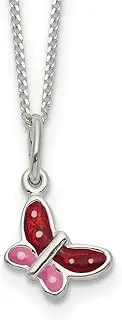 [JewelryWeb] 925 Sterling Silver Polished Spring-Ring Butterfly Angel Wings Necklace 10mm Wide - 36 Centimeters
