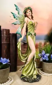 Earth Elemental Fairy Figurine Gaia Green Thumb Faerie Fantasy 11.25"H Decor