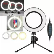 LED Ring Light Lamp Selfie Camera Phone Studio Tripod Stand Photo Video Dimmable