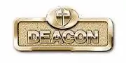 Badge-Deacon w/Cross-Magnetic Back-Brass (2-1/16" x 2/3")