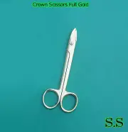 5 CROWN Scissors Curved 4.5" Full Gold Surgical Instruments