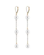 Splendid Pearls 14K Freshwater Pearl Drop Earrings