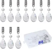 Swpeet 10Pcs Water-Drop Tablecloth Weights with 10Pcs Metal Clip Kit, Crystal Glass Teardrop Prisms Pendant Tablecloth Weights for Picnic Tables Tablecloth Weights Heavy Outdoor