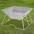 Stainless Steel BBQ Grill Folding Camping Fire Pit for Camping Garden Outdoor
