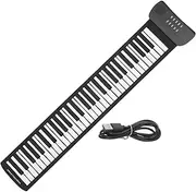INOOMP Keys Portable Electronic Hand Piano Foldable Silicone Keyboard with USB Wireless Connectivity Tones Rhythms Demo Songs present for Music Lovers