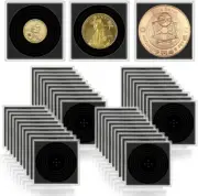 40 Clear Coin Capsules with Adjustable Gaskets and Storage Organizer Box