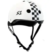 S-One Helmet Mega Lifer L White Gloss/Black Checkers