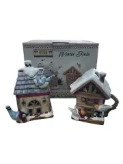 Winter brids Debbie Mumm Cream & Sugar Bowl Set NOS
