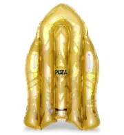 POZA Inflatable Gold Snow Boogie Sled with Handles and Gold Snowflake – 44 Inch