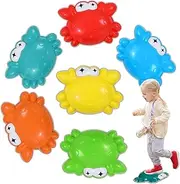 Balancing Stones for Children, Crab-shaped Balance Blocks, Pack of 6 River Stones, Hill Tops, Stacking Stones, Stepping Stones for Children with Non-Slip Edge, Children's Motor Skills Training and