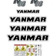 Decal Sticker Set Yanmar SV08-1 Mini Digger Excavator Decal Set