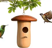 Hummingbird Houses for Nesting - Humming Bird Box for Nesting,Wooden Mushroom Cottage Animal Shelter Garden Hut for Outdoor Yard Tree Balcony Patio Courtyard