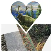 Inspirational Siskiyou Bluff Elk Cotton Tapestry Throw Blanket Job 12:10 50x60"