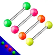Tongue Piercing Barbell Glows Neon IN Black Light BAR Nipple Piercing Z373