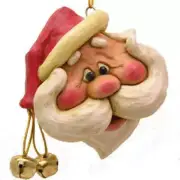 Large Santa Head with Handlebar Moustache | Festive & Fun Ornament | Bert Anders