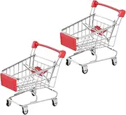 ORFOFE 2Pcs Miniature Supermarket Trolley Funny Simulation Trolley for Sundries Storage Home Decoration Themed Parties