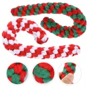 2 Pcs Candy Cane Chew Toy Cotton Puppy Chew Toys Christmas Dog Rope Toy