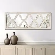 TopCity Rustic Farmhouse Mirror for Wall Decor 32" x 11" Wooden Decorative Window Wall Mirror for Living Room, Bedroom, Entryway