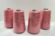 Perial Co 4 Cones of Polyester Threads for Sewing Quilting Serger Pink as a pic