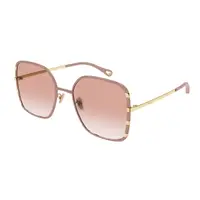 在飛比找momo購物網優惠-【Chloe’ 蔻依】時尚金屬太陽眼鏡(CH0143S-00