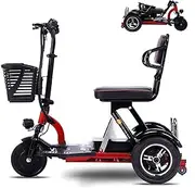 Seniors 3 Wheel Mobility Scooters Foldable Lightweight Mobility Scooters Travel Electric Scooters Wheelchair with Seat for Adults Elderly Travel Friendly - Ultra Lightweight