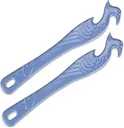 Oven Rack Push Pull Tool 2-Pack oven rack puller push pull stick tool(11 Inch), oven rack pullers with longer handle suitable for oven, toaster oven, air fryer, toaster oven (2, blue (colour))
