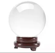 Huge 4 inch (120mm) Genuine Quartz Crystal Sphere (Crystal Clear) & Wood Base