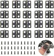 Mini Hinges 40 Pieces with 160 Pieces Replacement Nails for DIY Wooden Box Hinges Jewelry Chest Box Hinges Cabinet Accessories