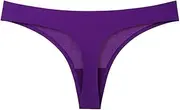 [WEJUN] Women's Thong Panties - 2Pcs Low Waist Sexy Thongs Silk Satin Plus Size Panties Seamless Fashion Underwear G-Strings Lingerie T-Back,B,XL