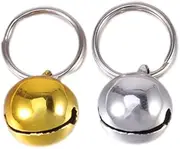 12Pcs for Pets Loose Beads Pet Cat and Dog Bells for Collar Christmas Party DIY Craft Accessories Golden Silver