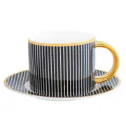 Cristina Re Pinstripe Teacup & Saucer - Ebony