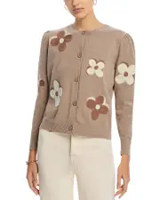 Sioni Flower Embroidered Crewneck Cardigan