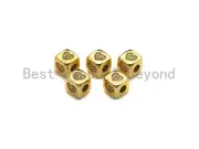 CZ Micro Pave Heart Cube Spacer Beads, Cubic Zirconia Cube Spacer Beads,