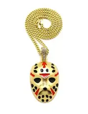21 SAVAGE JASON SKI MASK PIECE WITH 3mm 20" CUBAN CHAIN